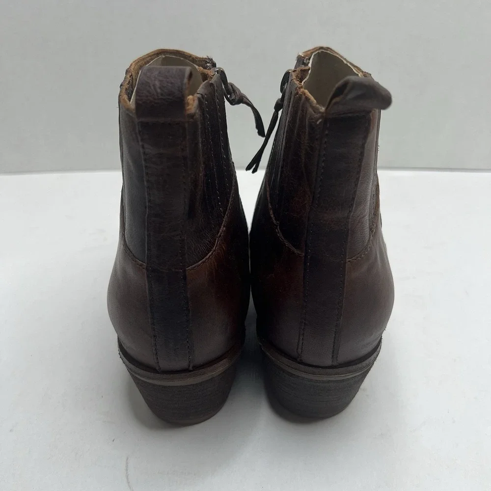Sofft Ardmore Women’s 9 M Dark Luggage Brown Leather Heeled Ankle Booties NIB
